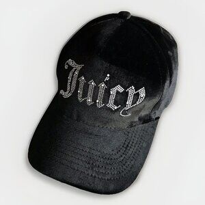 Juicy Couture Black/Rhinestones Cap Hat- One Size